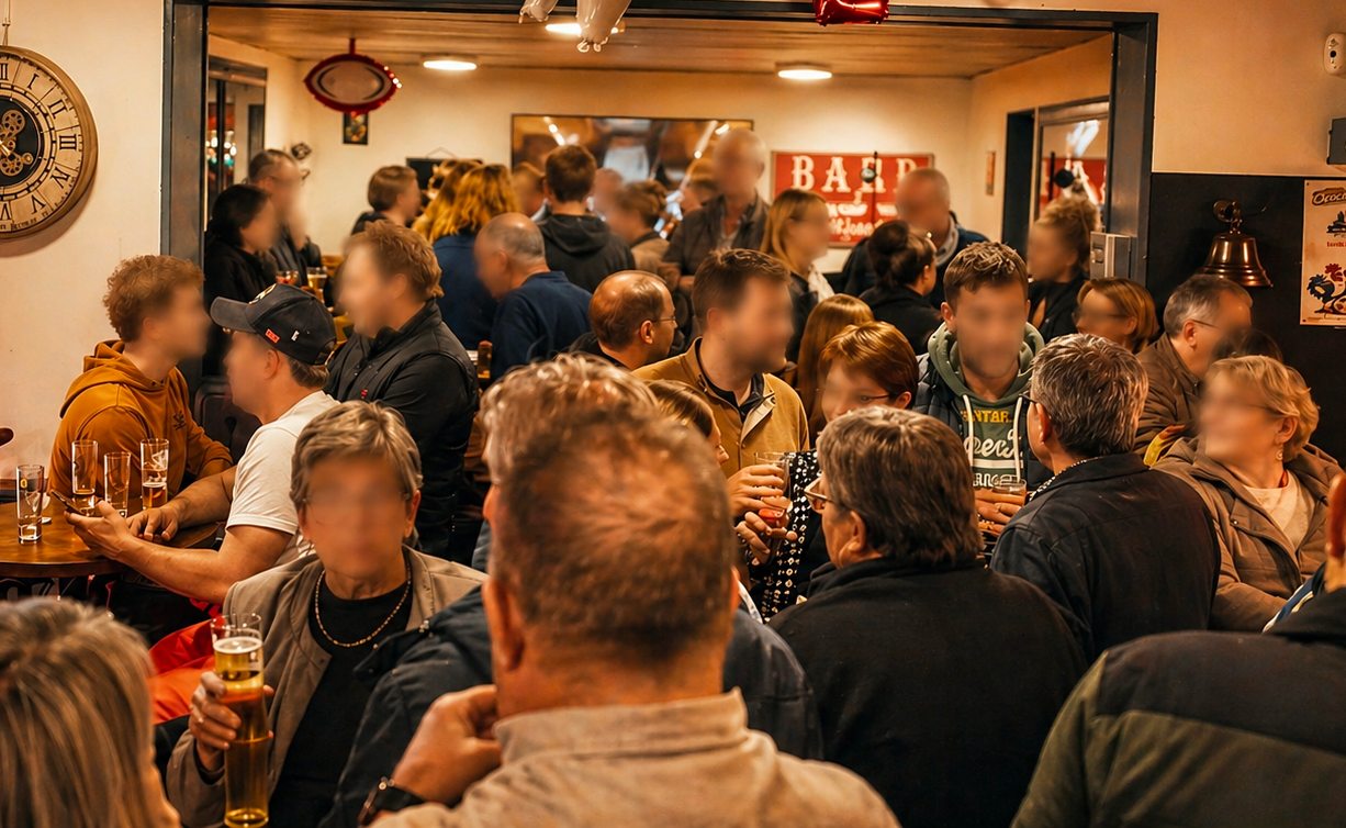 Soirée animée au Bar du Coux, salle comble
